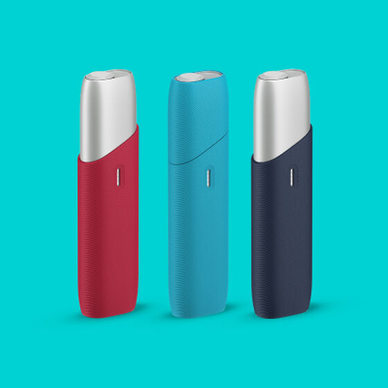 IQOS ORIGINALS ONE with customized silicone sleeves in 3 different colors.