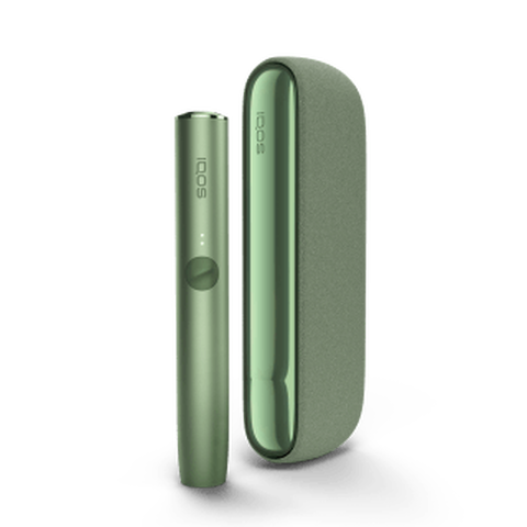 A moss green IQOS ILUMA device.