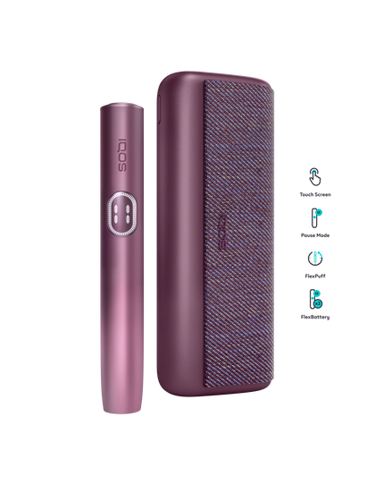 Garnet Red IQOS ILUMA i PRIME device and its charger