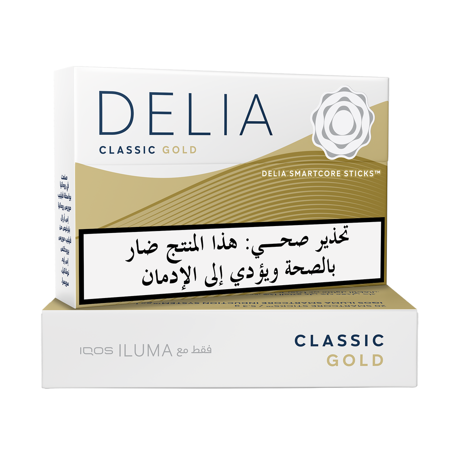 IQOS ILUMA DELIA Classic Gold tobacco sticks package
