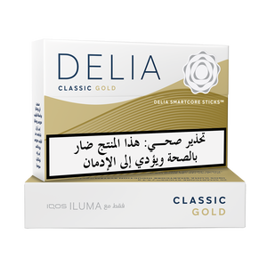 IQOS ILUMA DELIA Classic Gold tobacco sticks package