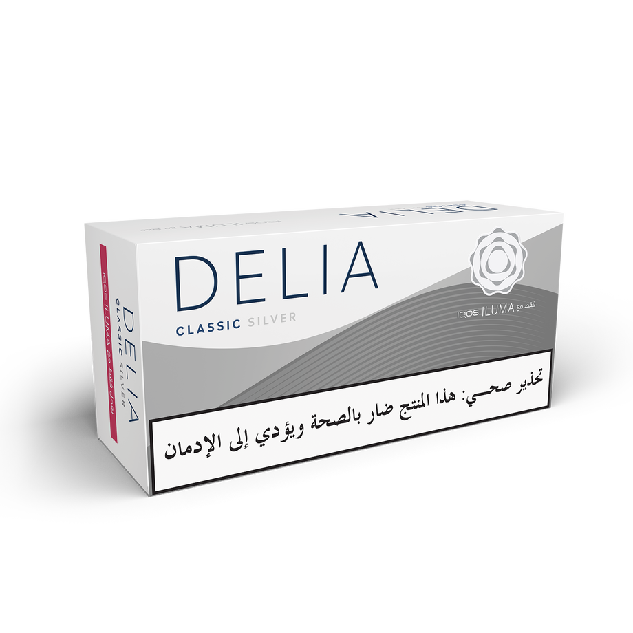 IQOS ILUMA DELIA Classic Silver tobacco sticks package