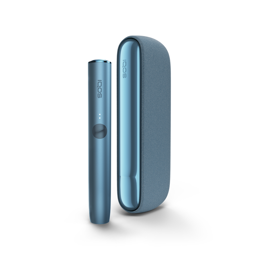 جهاز IQOS ILUMA وشاحن جيب باللون أزرق 