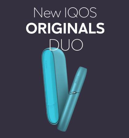 New IQOS Originals Duo device - turquoise color for holder and pocket charger.